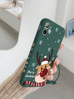 Чехол для телефона с узором &quot;рождественский лось&quot; с рисунком со шнурком