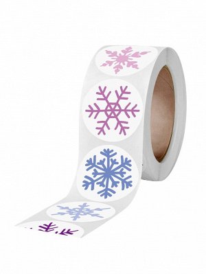 1 рулон Рождественская подарочная наклейка с узором снежинки