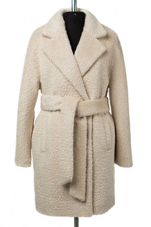 02-3071 Пальто женское утепленное (пояс) Ворса молочный