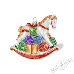 Лошадка-качалка с подарками (стекло) 11,5х4,5х8 см