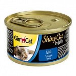 GimCat ShinyCat консервы для кошек из тунца с сыром 70 г