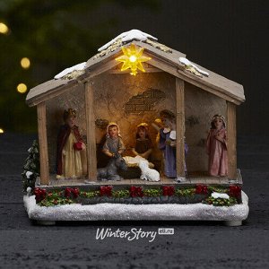 Рождественский вертеп - композиция Рождество 19*14 см с подсветкой на батарейках (Star Trading)