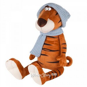 Мягкая игрушка Тигр Гоша в вязаном шарфе и шапке 30 см (Maxitoys)