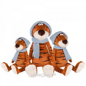 Мягкая игрушка Тигр Гоша в вязаном шарфе и шапке 30 см (Maxitoys)