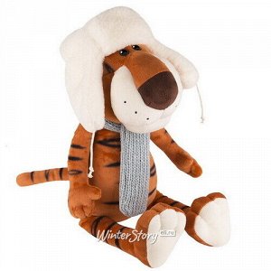 Мягкая игрушка Тигр Федя в ушанке и вязаном шарфе 23 см (Maxitoys)