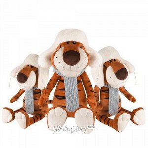 Мягкая игрушка Тигр Федя в ушанке и вязаном шарфе 23 см (Maxitoys)