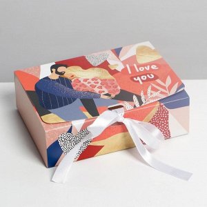 Коробка складная подарочная «I love you», 16.5 x 12.5 x 5 см