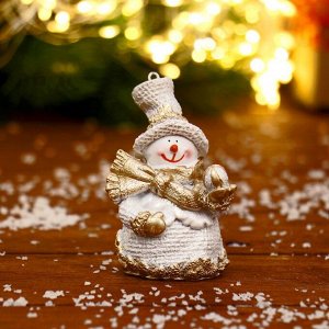 Украшение ёлочное "Снеговик с подарком блеск" 4,5х7,5 см, микс