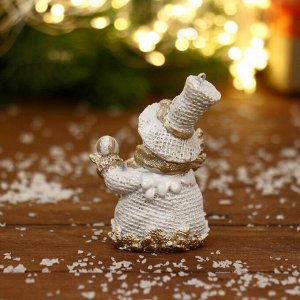 Украшение ёлочное "Снеговик с подарком блеск" 4,5х7,5 см, микс
