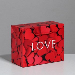 Пакет—коробка Love, 23 ? 18 ? 11 см