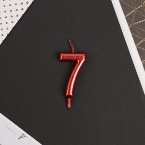 Свеча-цифра в торт «7», красная