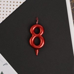 Свеча для торта, цифра «8», красная, 3 х 6 см