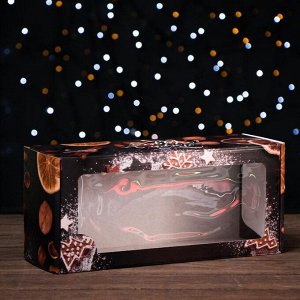 Коробка самосборная, с окном, "Новогодние чудеса", 16 х 35 х 12 см