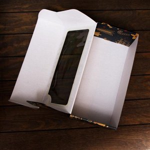 Коробка самосборная, с окном, "Рождественская ночь", 16 х 35 х 12 см, 1 шт.