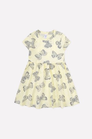 Платье для девочки Crockid К 5644 бледно-лимонный, бабочки