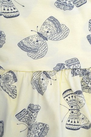 Платье для девочки Crockid К 5644 бледно-лимонный, бабочки
