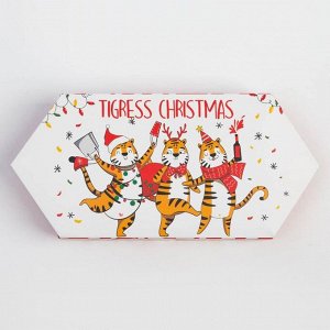 Новогоднее полотенце махровое Этель Tigress Christmas 30х60 см, 100% хл, 340г/м2