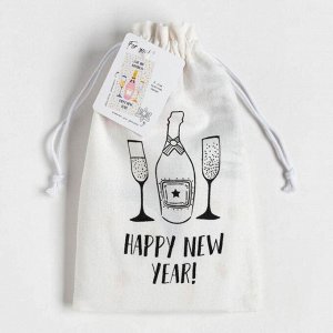 Новогодний набор в мешочке "Happy New Year" полотенце 40х73см, формочки для запекания 3 шт