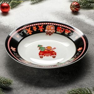 Тарелка суповая Magistro «Новый год. Пряничное волшебство», 500 мл, d=20,2 см