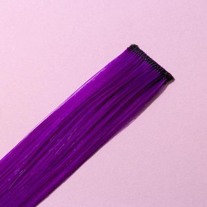 Цветные пряди для волос "отПАНДного нового года", (темно-фиолетовый) 50 см