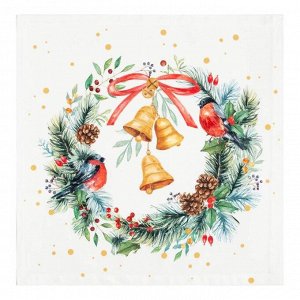 Набор сервировочных салфеток Этель &quot;Сhristmas bells&quot; 40х40см 4 шт, 100%хл, саржа 190 гр/м2