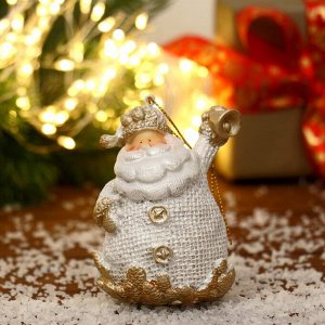 Украшение ёлочное "Дед Мороз блеск" 6х8,5 см, микс