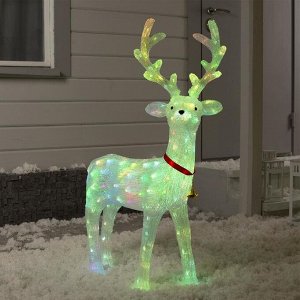 Светодиодная фигура «Олень» 57x90x25 см, акрил, 40 LED, 220 В, свечение мульти (RGB)