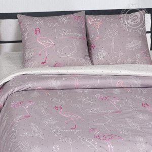 Комплект постельного белья Семейный Поплин 920 Фламинго.