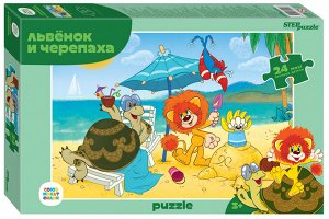 Мозаика "puzzle" maxi 24 "Львенок и Черепаха (new)" (С/м) 70017