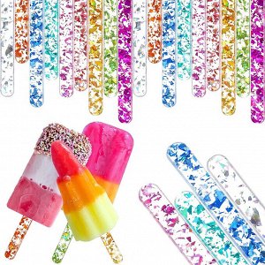 Палочки для мороженого акриловые зеркальные цвет микс 11,5 см, 5 шт.