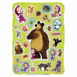 Альбом наклеек "100 наклеек. Маша и Медведь", зеленая, Росмэн, 30911
