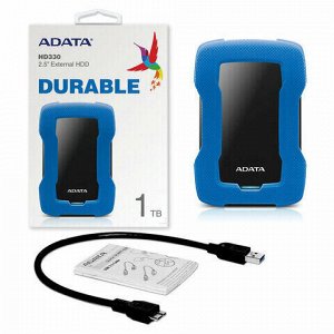Внешний жесткий диск A-DATA DashDrive Durable HD330 1TB, 2.5", USB 3.0, синий, AHD330-1TU31-CBL