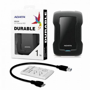 Внешний жесткий диск A-DATA DashDrive Durable HD330 1TB, 2.5", USB 3.0, черный, AHD330-1TU31-CBK