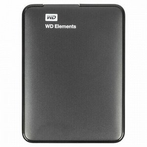 Внешний жесткий диск WD Elements Portable 1TB, 2.5&quot;, USB 3.0, черный, WDBUZG0010BBK-WESN