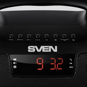 Колонка портативная SVEN PS-460, 2.0, 18 Вт, Bluetooth, FM-тюнер, USB, microUSB, черная, SV-015237