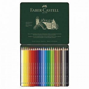 Карандаши цветные акварельные художественные FABER-CASTELL "Albrecht Durer", 24 цвета, металлическая коробка, 117524