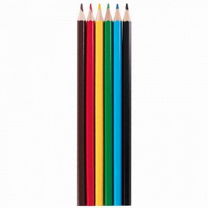 Карандаши цветные ПИФАГОР "Веселая такса", 6 цветов, классические, заточенные, 181805