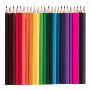 Карандаши цветные ПИФАГОР "Веселая такса", 24 цвета, классические, заточенные, 181808