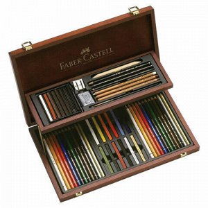 Набор художественный FABER-CASTELL "Art &amp; Graphic Compendium", 54 предмета, деревянный ящик, 110088