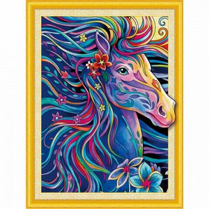Картина стразами (алмазная мозаика) сияющая 40х50 см, ОСТРОВ СОКРОВИЩ "Персидская лошадь", без подрамника, 662451