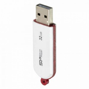 Флеш-диск 32 GB SILICON POWER LuxMini 320 USB 2.0, белый, SP32GBUF2320V1W
