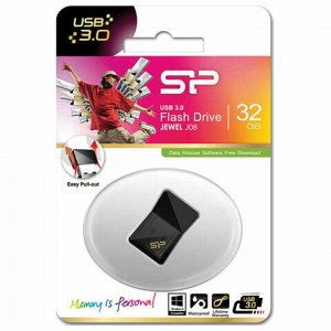 Флеш-диск 32 GB SILICON POWER Jewel J08 USB 3.1, черный, SP32GBUF3J08V1K