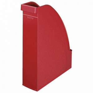 Лоток вертикальный для бумаг LEITZ &quot;Plus&quot;, ширина 78 мм, красный, 24760025