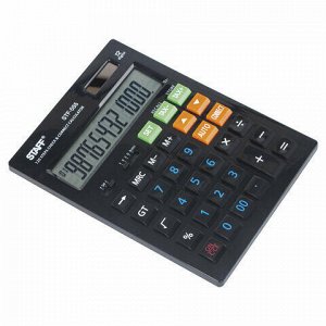 Калькулятор настольный STAFF STF-555-BLACK (205х154 мм), CORRECT, TAX, 12 разрядов, двойное питание, 250304