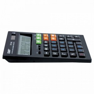 Калькулятор настольный STAFF STF-555-BLACK (205х154 мм), CORRECT, TAX, 12 разрядов, двойное питание, 250304