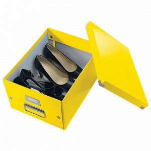 Короб архивный LEITZ "Click &amp; Store" M, 200х280х370 мм, ламинированный картон, разборный, желтый, 60440016