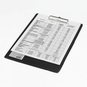 Доска-планшет ОФИСМАГ с прижимом А4 (230х350 мм), картон/ПВХ, РОССИЯ, ЧЕРНАЯ, 225986