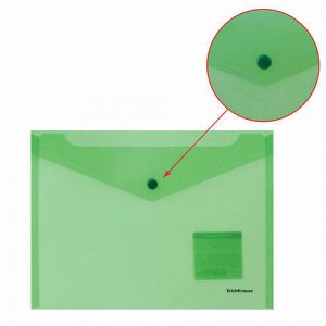 Папка-конверт с кнопкой формат B5 (282х229 мм), прозрачная, ассорти, 0,18 мм, ERICH KRAUSE "Classic", 47052