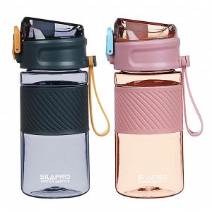 SILAPRO Бутылка спортивная для воды с силиконовым поильником 18,5x8,5см, 500мл, PC, силикон, 2 цвета