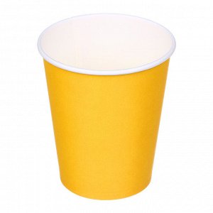 Набор бумажных стаканов 6шт, 250 мл, цвет- желтый